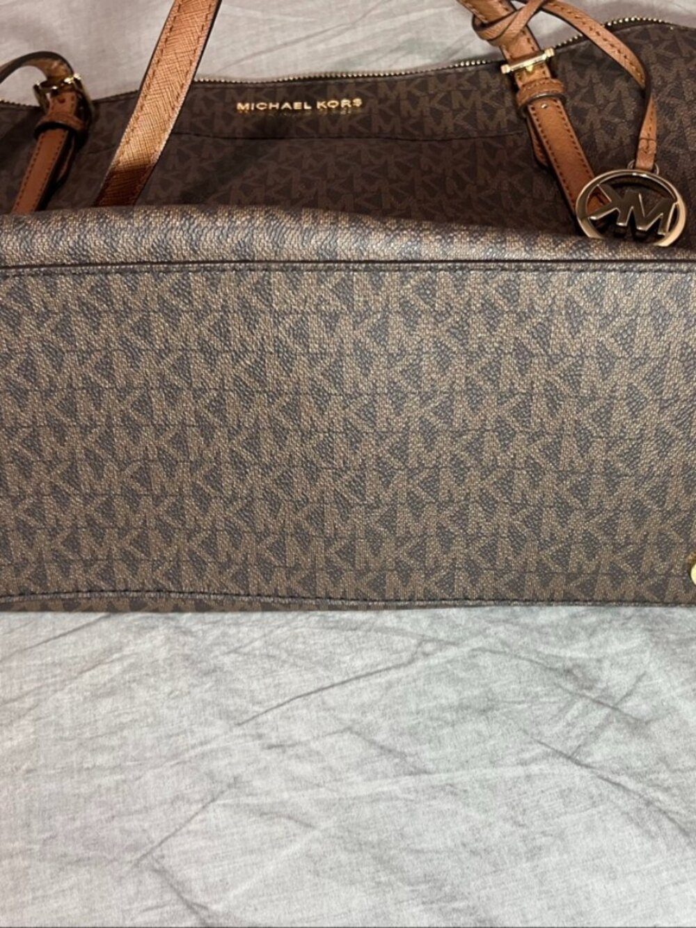 Michael Kors Jet Set Top-Zip Tote | Toile monogrammée marron / Brown Signature